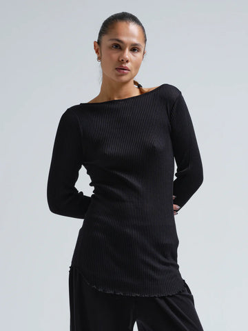 Elegante basic wool blouse, OZ, Black