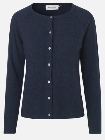 Rosemunde basic cardigan, Navy mel.